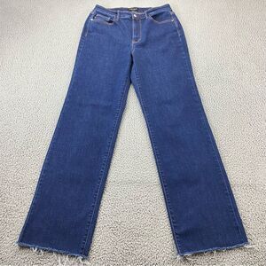 Judy Blue Women's Straight Fit Raw Frayed Hem High Rise Jeans   |   Size: 11/30